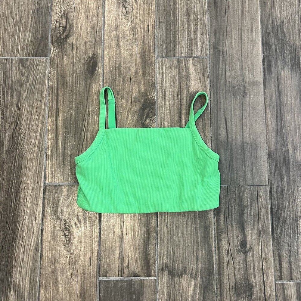 Offline By Aerie Green Tank Top Crop Too Sports Bra Size XL